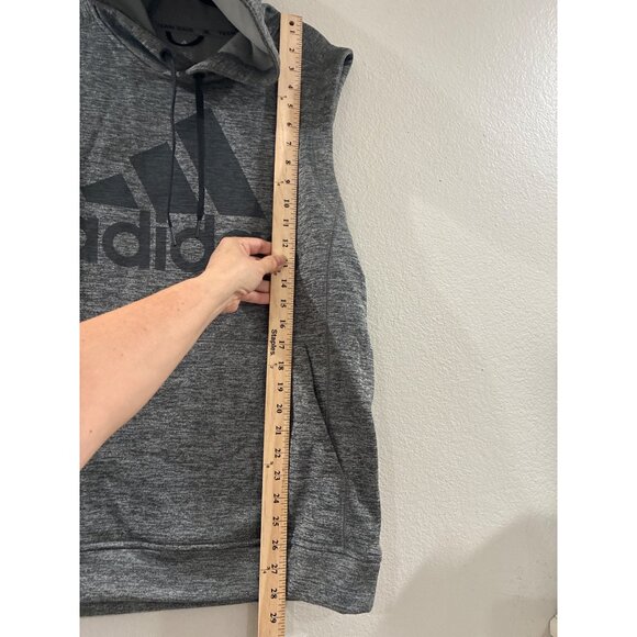 Adidas Hoodie Mens Gray Sleeveless clima warn Athletic Sport size M team issue - Picture 5 of 7